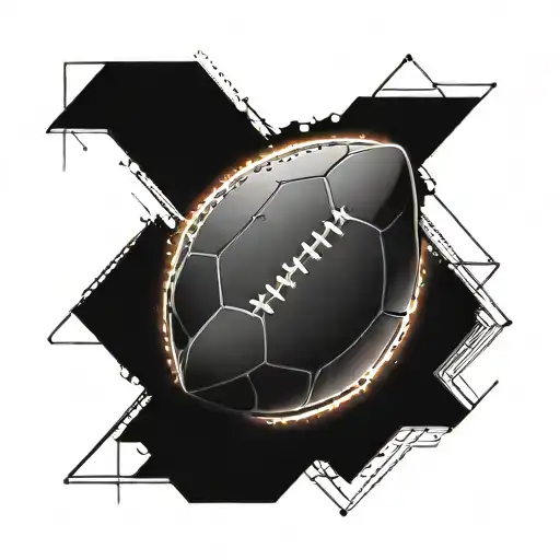 Create A Tattoo Of A Football Merging With Lines Of Code