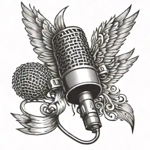 A Microphone With Wings Symbolizing The Freedom Of Music And Travel