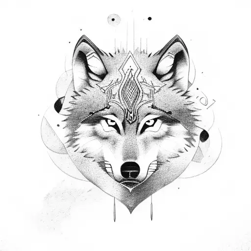 Wolf Logo And Sword
