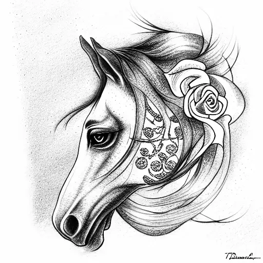 Horse With Rose