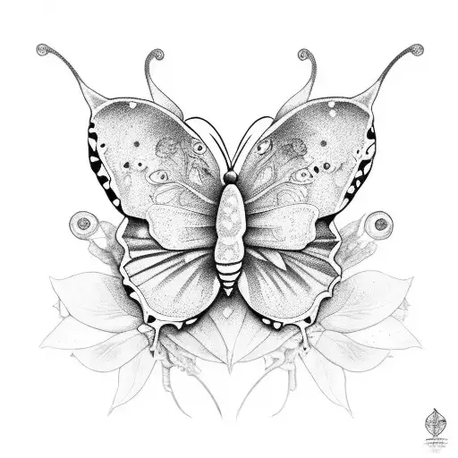 Butterfly And Frog And Rose Flower