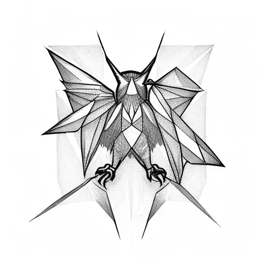 Simple Diamond With A Left Bird Wing And A Right Bat Wing