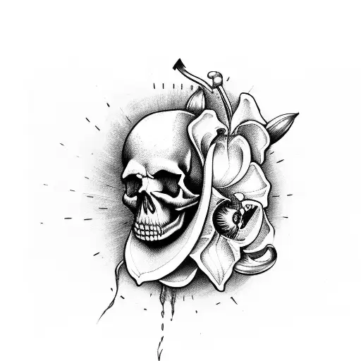 Knife With Skull Orchid