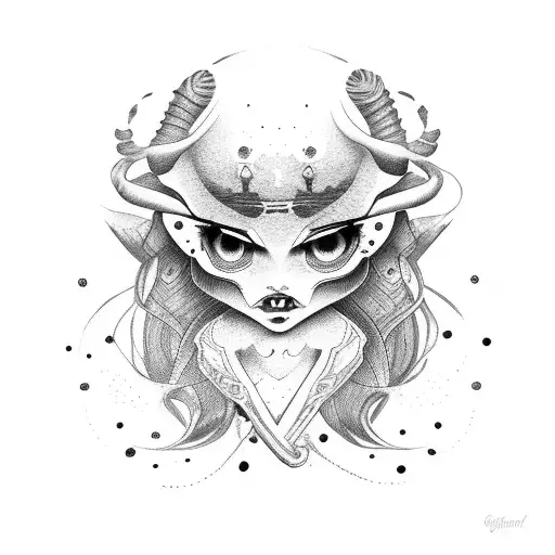 Scorpio Girl With Long Black Hair