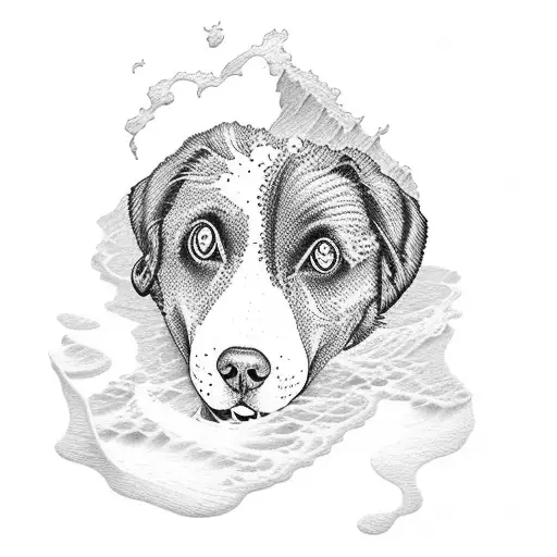 Hourglass With Sea Coast Beach And Appenzeller Mountain Dog