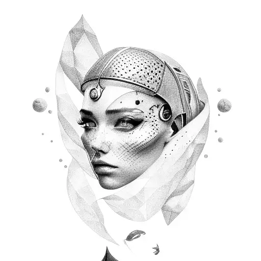 Portrait Eith Cean And Ship Theme