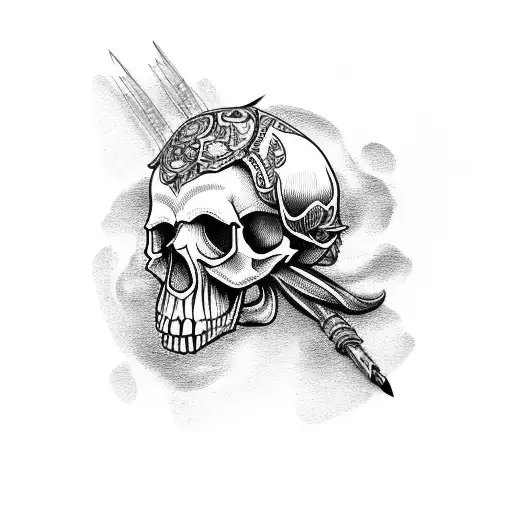 Skull In A Motorcycle