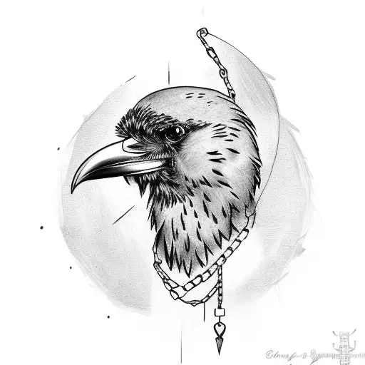 Raven With Chain