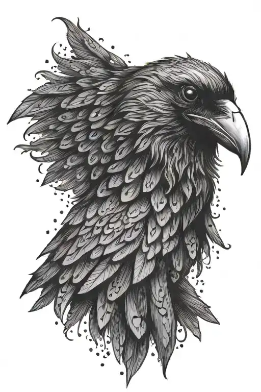 Raven Coming Out Of Head