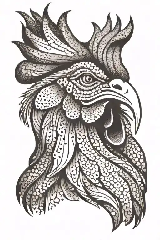 Rooster Neck And Head