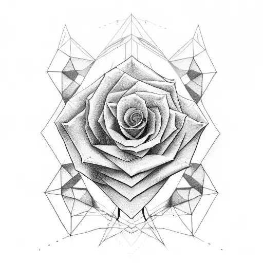 Rose With Geometry And Ethereum Logo