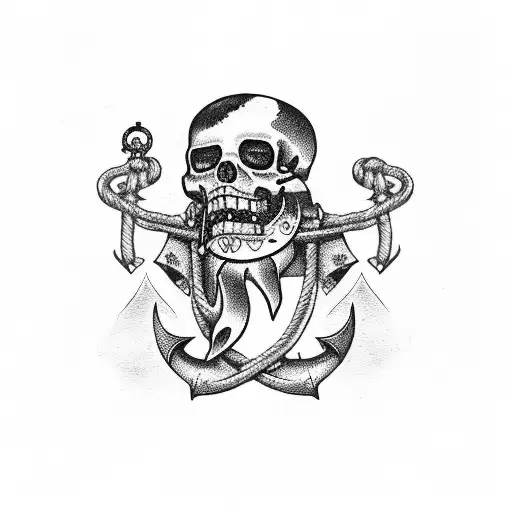 Jolly Roger With Two Beer Mugs And An Anchor