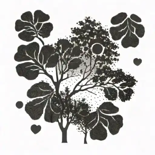 Trees And Dog Paw Print