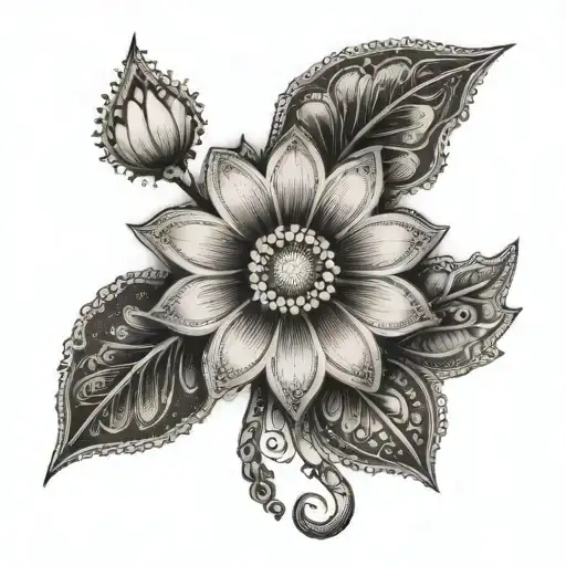 Paisley Pattern Daisy Flower