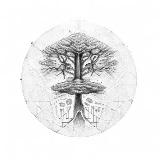 Tree With Genetic And Computer Circuits