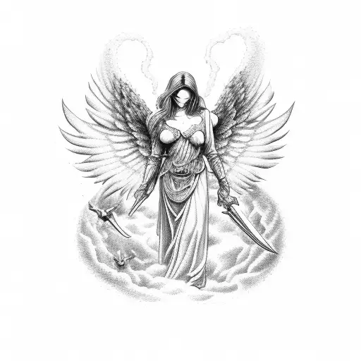 Angels Sending Away Demons From Heaven To Hell