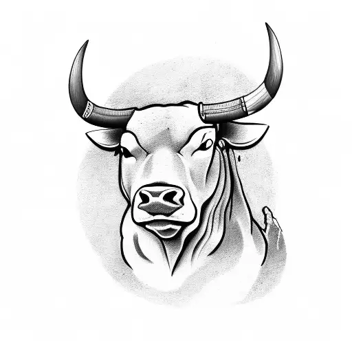 Bull With A Letter M In The Middle