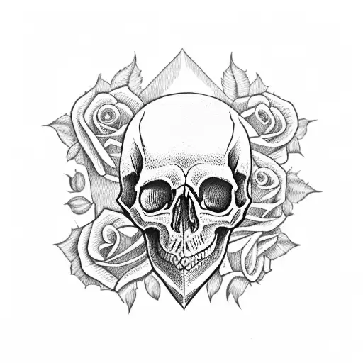 Skull With Roses