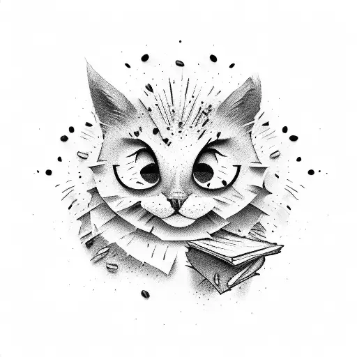 A Stack Of Books With Coffee Stains And Animals Peeking Out From Between The Pages