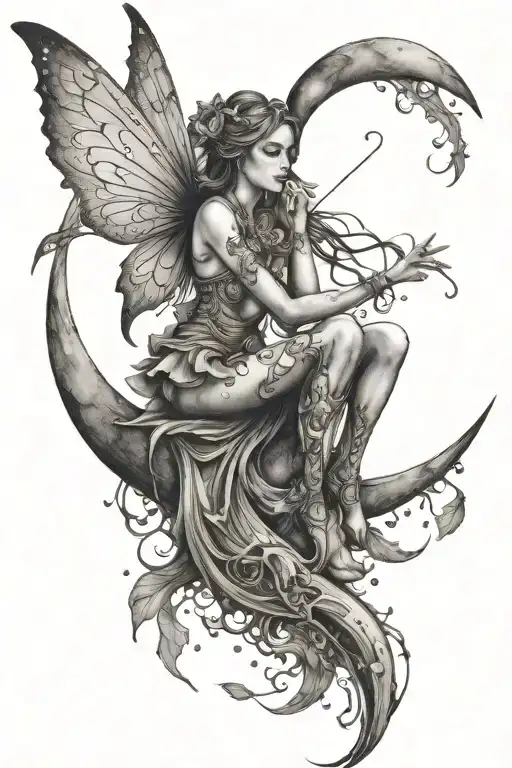 Fairy On A Moon