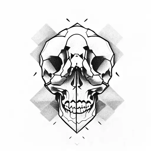 Skull Roses Geometric