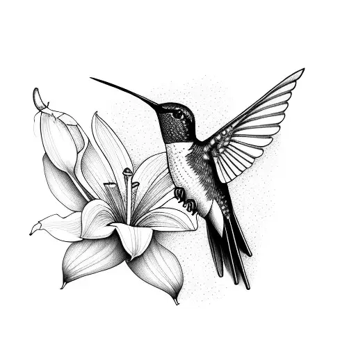 Hummingbird And Lily