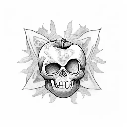 A Nurse Holding An Apple With A Hidden Poison Skull