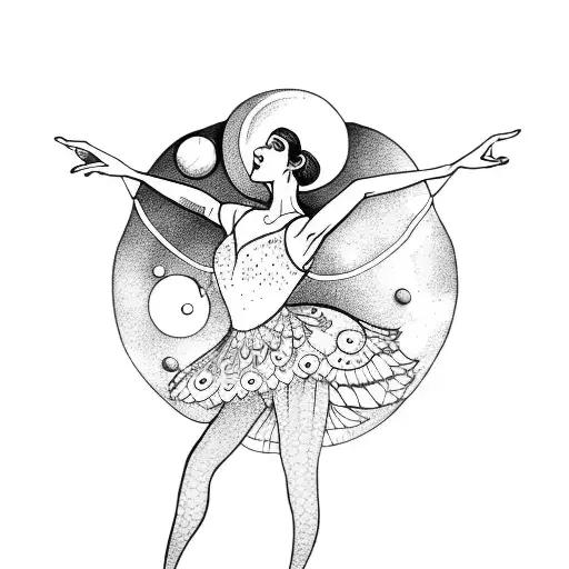A Mystical Ballerina With A Planet As Her Tutu