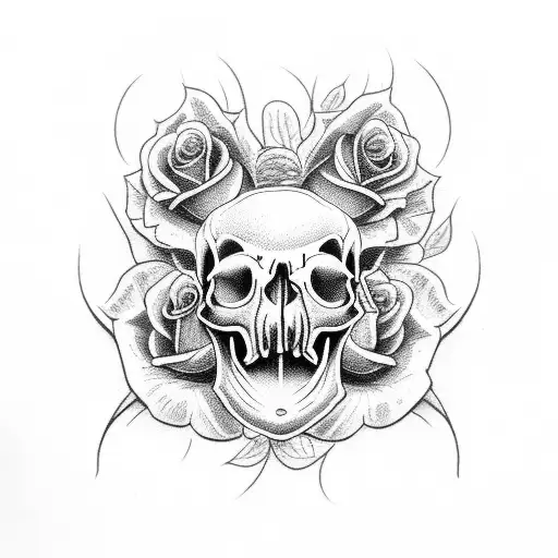 Rat Skull Rose