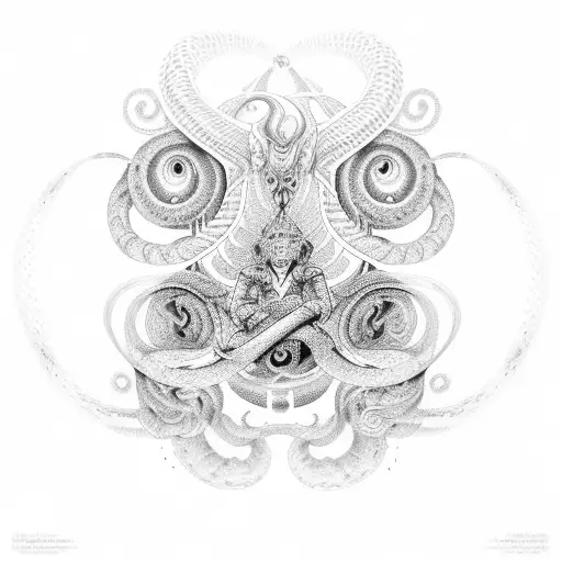 Sudarshan Chakram With Snake