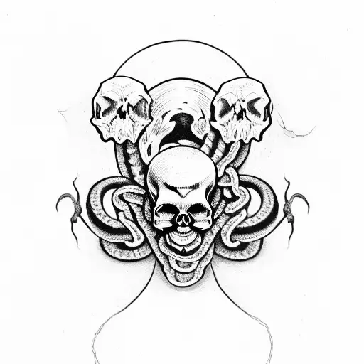 Skull With Snake