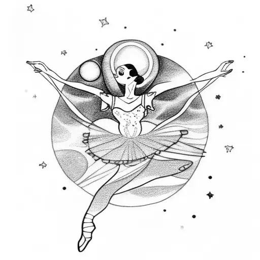 A Mystical Ballerina With A Planet As Her Tutu