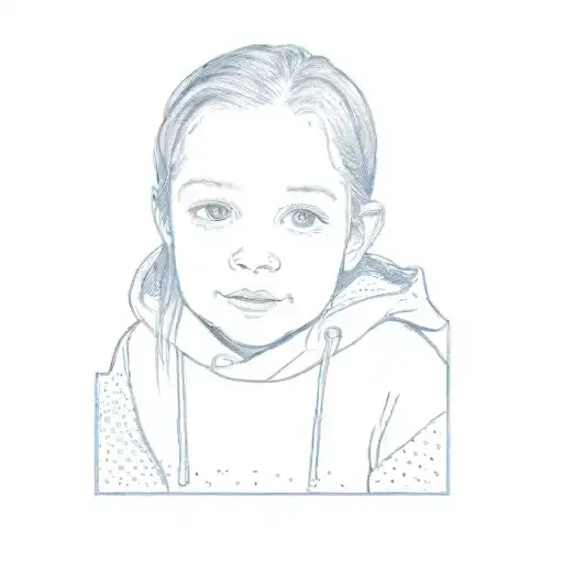 A Little Girl In A Blue Hoodie
