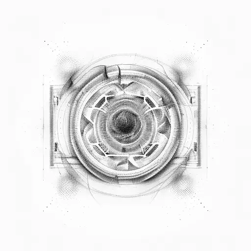 An Abstract Representation Of Soundwaves Combined With Engine Parts