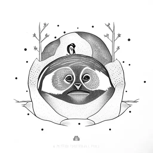 A Penguin And A Sloth In The Forest