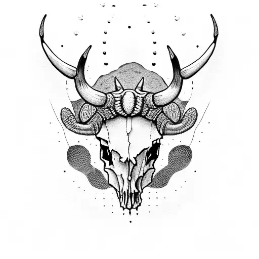 Cactus With Longhorn Skull