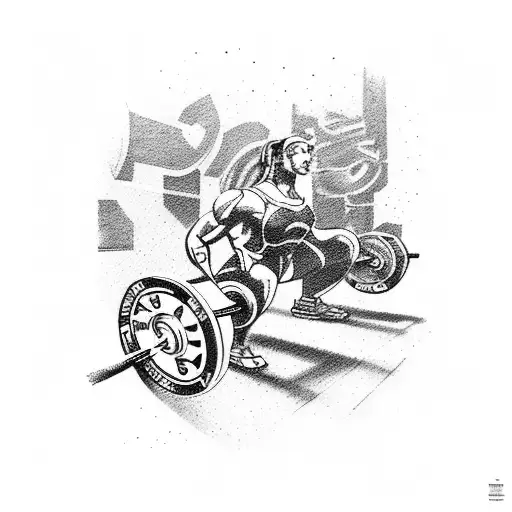 A Weightlifting Scene With A Cyberpunk Aesthetic