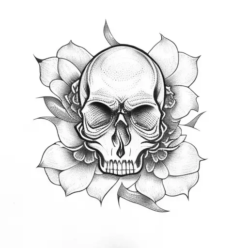 Skull With Flower