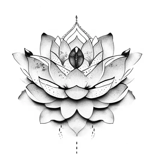 Lotus Flower With Butterfly In The Middle