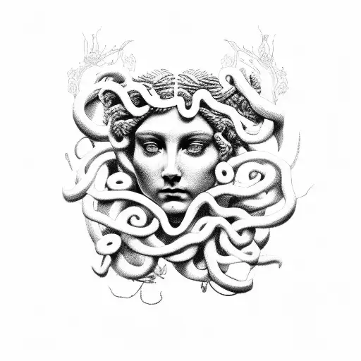 Estatua Da Medusa Mostrando O Lado Humano