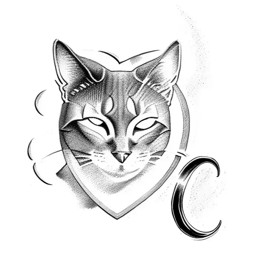 Black Cat And Real Madrid Logo