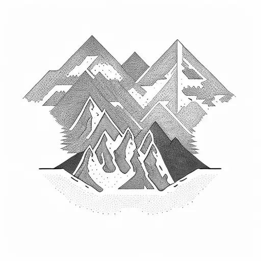 A Mountain Range With A Winding Trail For Running