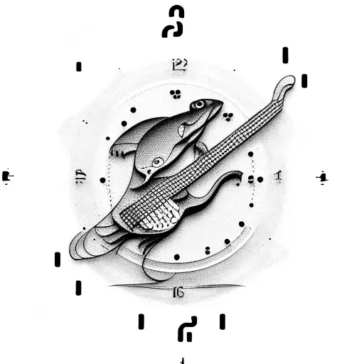 Bass Guitar With Clock