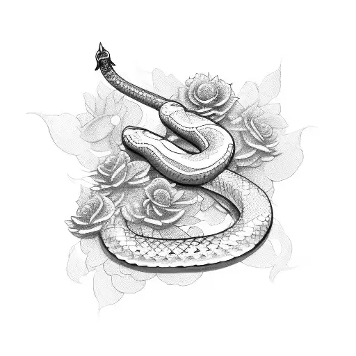 Sword With Flowers Or Snake Wrapped Around It