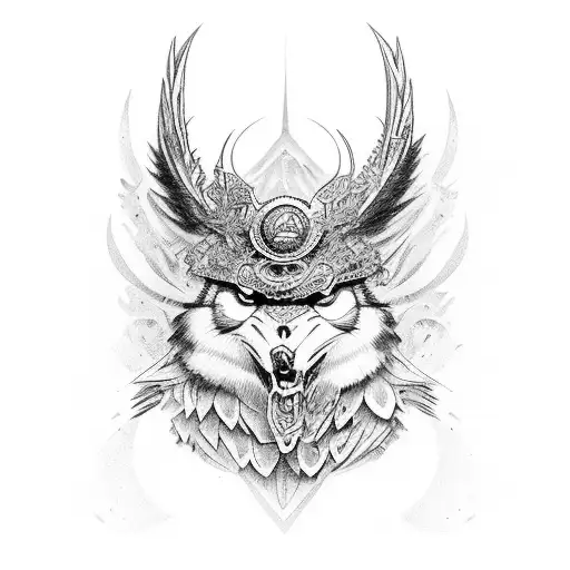 Katana En El Medio Con Cuervos Y Ramas De Cerezo Envolviendo