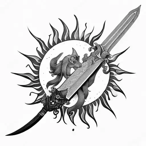 Crescent Moon And Sword