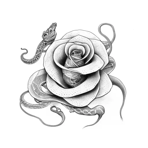 Snake And Roses