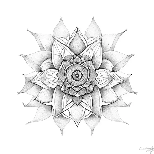 Lotus Flower With Downward Triangle