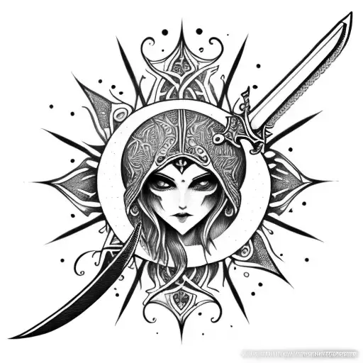 Crescent Moon And Sword