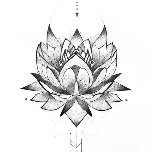 Lotus Flower With A Downward Triangle